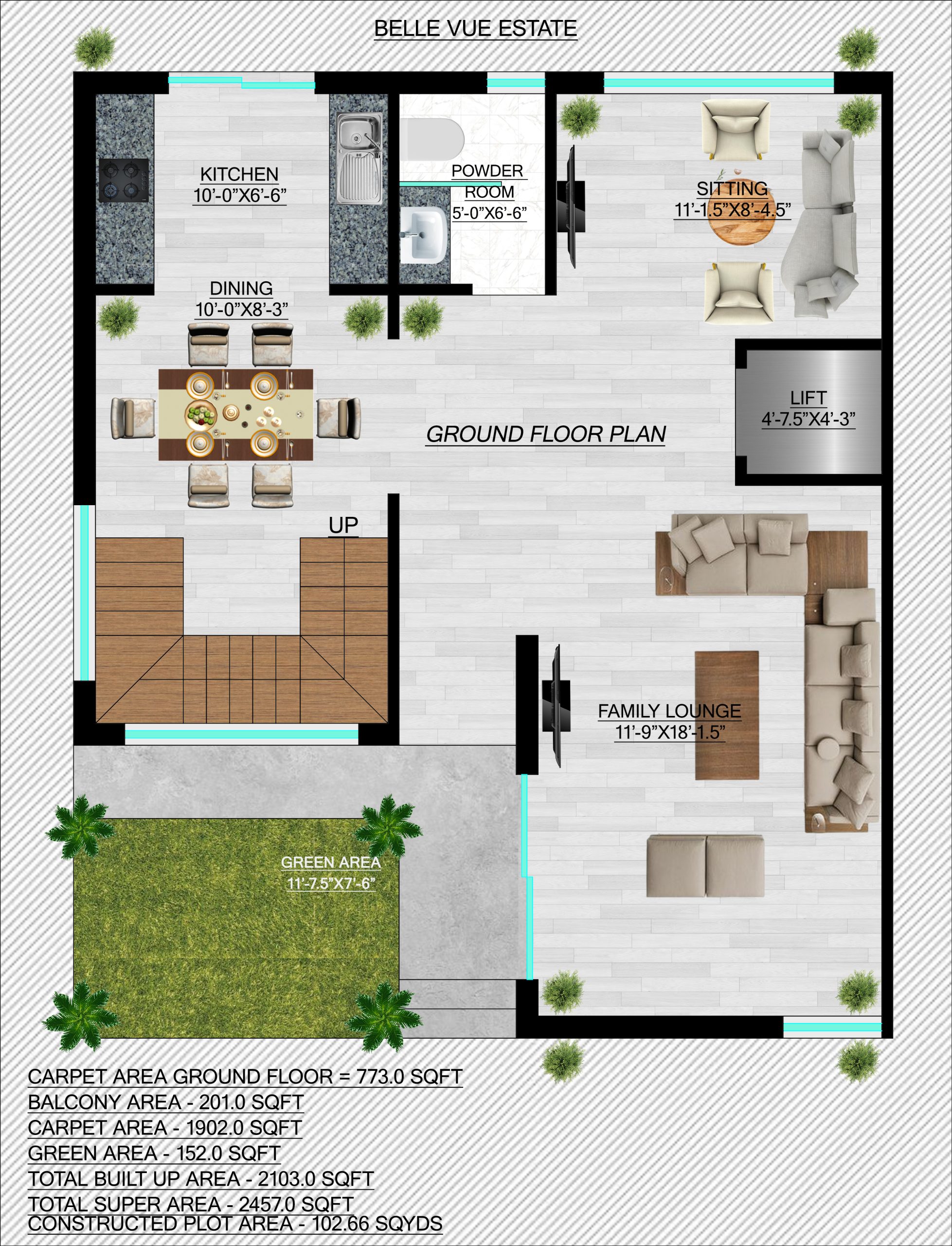 3 BHK Villa - Ground Floor